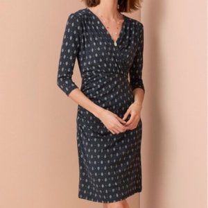 Garnet Hill Ruched Surplice Knit Dress Size Small